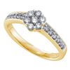Image 1 : 0.49 CTW Diamond Flower Cluster Ring 14KT Yellow Gold - REF-59N9F