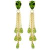 Image 1 : Genuine 15.5 ctw Peridot Earrings Jewelry 14KT Yellow Gold - REF-51V8W