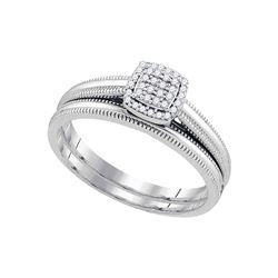 0.10 CTW Diamond Bridal Wedding Engagement Ring 10KT White Gold - REF-19W4K