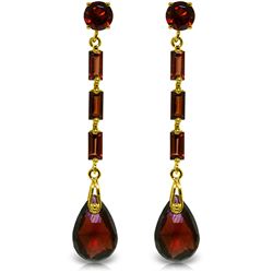 Genuine 8.6 ctw Garnet Earrings Jewelry 14KT Yellow Gold - REF-43K3V