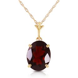 Genuine 3.12 ctw Garnet Necklace Jewelry 14KT Yellow Gold - REF-25P3H