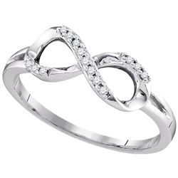 0.08 CTW Diamond Infinity Fashion Ring 10KT White Gold - REF-12N2F