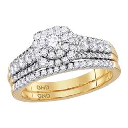 1.01 CTW Diamond Bridal Wedding Engagement Ring 14KT Yellow Gold - REF-119Y9X