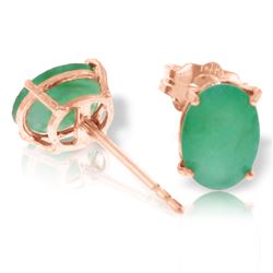 Genuine 1.80 ctw Emerald Earrings Jewelry 14KT Rose Gold - REF-24N5R