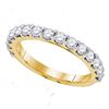 Image 1 : 0.26 CTW Pave-set Diamond Single Row Wedding Ring 14KT Yellow Gold - REF-22W4K