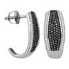 Image 1 : 0.51 CTW Blue Color Diamond Half J Hoop Earrings 10KT White Gold - REF-52N4F