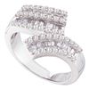 Image 1 : 0.84 CTW Diamond Bypass Ring 14KT White Gold - REF-94H4M