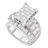 Image 1 : 3.99 CTW Princess Diamond Cindys Dream Cluster Bridal Ring 14KT White Gold - REF-389Y9X