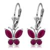 Image 1 : Genuine 1.24 ctw Ruby Earrings Jewelry 14KT White Gold - REF-41Z6N