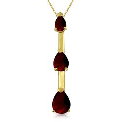 Genuine 1.71 ctw Garnet Necklace Jewelry 14KT Yellow Gold - REF-27P5H