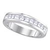 Image 1 : 1 CTW Princess Channel-set Diamond Single Row Ring 14KT White Gold - REF-104H9M