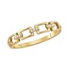 Image 1 : 0.03 CTW Diamond Chain Link Stackable Ring 10KT Yellow Gold - REF-9K7W
