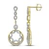Image 1 : 0.50 CTW Diamond Starburst Circle Dangle Screwback Earrings 10KT Yellow Gold - REF-41N9F