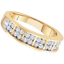 0.50 CTW Diamond Double Row Ring 14KT Yellow Gold - REF-57W2K