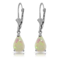 Genuine 1.55 ctw Opal Earrings Jewelry 14KT White Gold - REF-30M5T