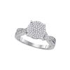 Image 1 : 0.28 CTW Diamond Circle Cluster Ring 10KT White Gold - REF-26Y9X