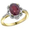 Image 1 : Natural 2.24 ctw Ruby & Diamond Engagement Ring 10K Yellow Gold - REF-52G6M