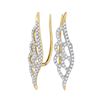 Image 1 : 0.33 CTW Diamond Winged Climber Earrings 10KT Yellow Gold - REF-22M4H