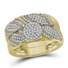 Image 1 : 0.40 CTW Diamond Cluster Bridal Engagement Ring 10KT Yellow Gold - REF-44Y9X