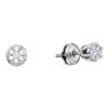 Image 1 : 0.15 CTW Diamond Small Flower Cluster Screwback Earrings 14KT White Gold - REF-19Y4X