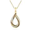 Image 1 : 0.25 CTW Cognac-brown Color Diamond Teardrop Pendant 10KT Yellow Gold - REF-19N4F