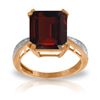 Image 1 : Genuine 7.52 ctw Garnet & Diamond Ring Jewelry 14KT Rose Gold - REF-91N3R