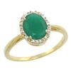 Image 1 : Natural 1.52 ctw Emerald & Diamond Engagement Ring 10K Yellow Gold - REF-29X7A