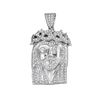 0.60 CTW Mens Diamond Jesus Christ Messiah Charm Pendant 10KT White Gold - REF-86W2K