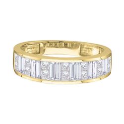 0.50 CTW Princess Diamond Wedding Ring 14KT Yellow Gold - REF-75W2K