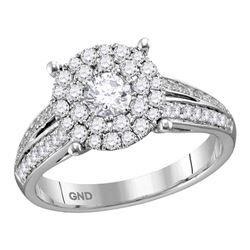 0.97 CTW Diamond Solitaire Bridal Engagement Ring 14KT White Gold - REF-127M4H