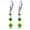 Image 1 : Genuine 4.79 ctw Peridot Earrings Jewelry 14KT White Gold - REF-36X8M