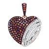 Image 1 : 0.33 CTW Red Color Diamond Heart Love Pendant 10KT Rose Gold - REF-30X2Y