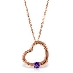 Genuine 0.25 ctw Amethyst Necklace Jewelry 14KT Rose Gold - REF-29H2X