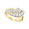 Image 1 : 1 CTW Diamond Double Row Crossover Ring 14KT Yellow Gold - REF-104F9N