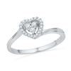 Image 1 : 0.16 CTW Diamond Simple Heart Cluster Ring 10KT White Gold - REF-16M4H