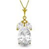 Genuine 6.5 ctw White Topaz Necklace Jewelry 14KT Yellow Gold - REF-38W2Y
