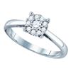 0.72 CTW Diamond Cluster Bridal Engagement Ring 18KT White Gold - REF-149N9F
