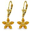 Genuine 2.8 ctw Citrine Earrings Jewelry 14KT Yellow Gold - REF-46H7X
