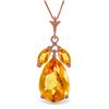 Genuine 6.5 ctw Citrine Necklace Jewelry 14KT Rose Gold - REF-34A6K