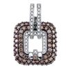 2.26 CTW Cognac-brown Color Diamond Square Pendant 10KT White Gold - REF-104X9Y