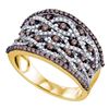 0.99 CTW Cognac-brown Color Diamond Fashion Ring 10KT Yellow Gold - REF-67N4F