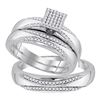 0.25 CTW His & Hers Diamond Matching Bridal Ring 10KT White Gold - REF-52F4N