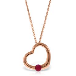 Genuine 0.25 ctw Ruby Necklace Jewelry 14KT Rose Gold - REF-30N5R