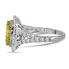 Image 2 : 1.75 CTW Natural Yellow Diamond Cluster Ring 14KT White Gold - REF-142H4M