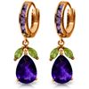 Genuine 14.3 ctw Multi-gemstone Earrings Jewelry 14KT Rose Gold - REF-82P9H