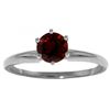 Genuine 0.65 ctw Garnet Ring Jewelry 14KT White Gold - REF-26X9M