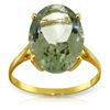 Genuine 7.55 ctw Green Amethyst Ring Jewelry 14KT Yellow Gold - REF-44Y4F