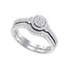 0.25 CTW Diamond Cluster Bridal Engagement Ring 10KT White Gold - REF-32X9Y