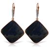 Genuine 43.65 ctw Sapphire & Diamond Earrings Jewelry 14KT Rose Gold - REF-137K2V