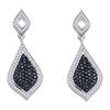 Image 1 : 2.15 CTW Black Color Diamond Dangle Earrings 10KT White Gold - REF-82M4H